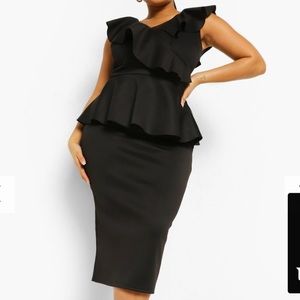 Peplum ruffle dress